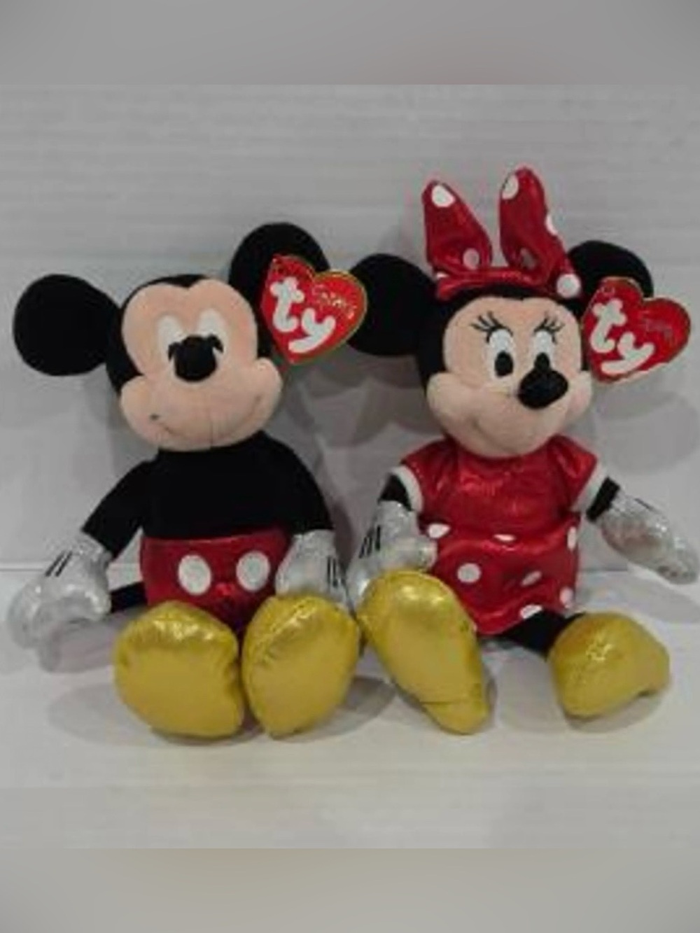 Mickey Mouse & Minnie plushies from the Ty Sparkle collection